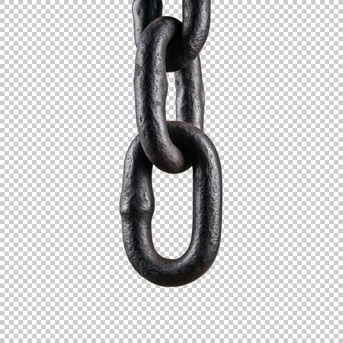 Vertical Industrial Iron Chain With Large Weathered 3 H transparent PNG