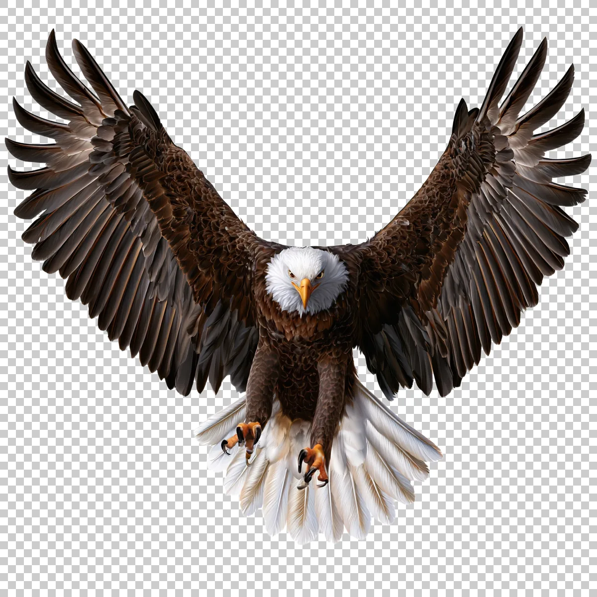 Bald Eagle Flying Directly Toward The Viewer With 0 H transparent PNG