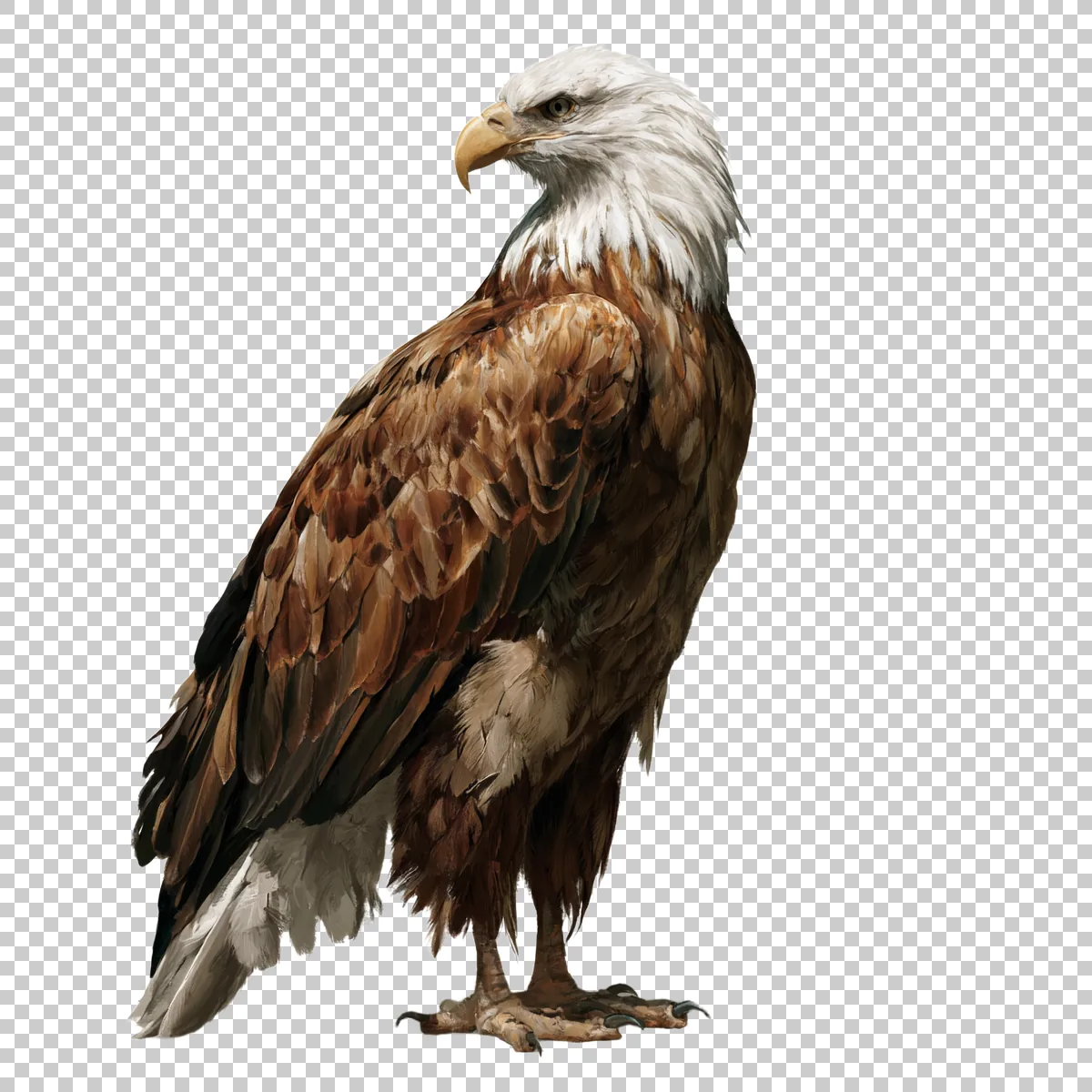 Bald Eagle Standing Upright In Side Profile With S 0 H transparent PNG
