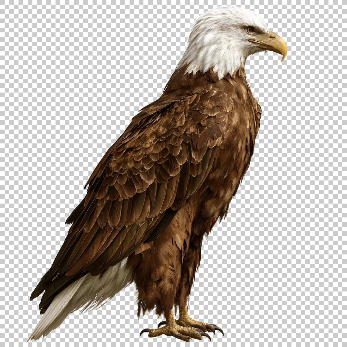 Bald Eagle Standing Upright In Side Profile With S 2 H transparent PNG