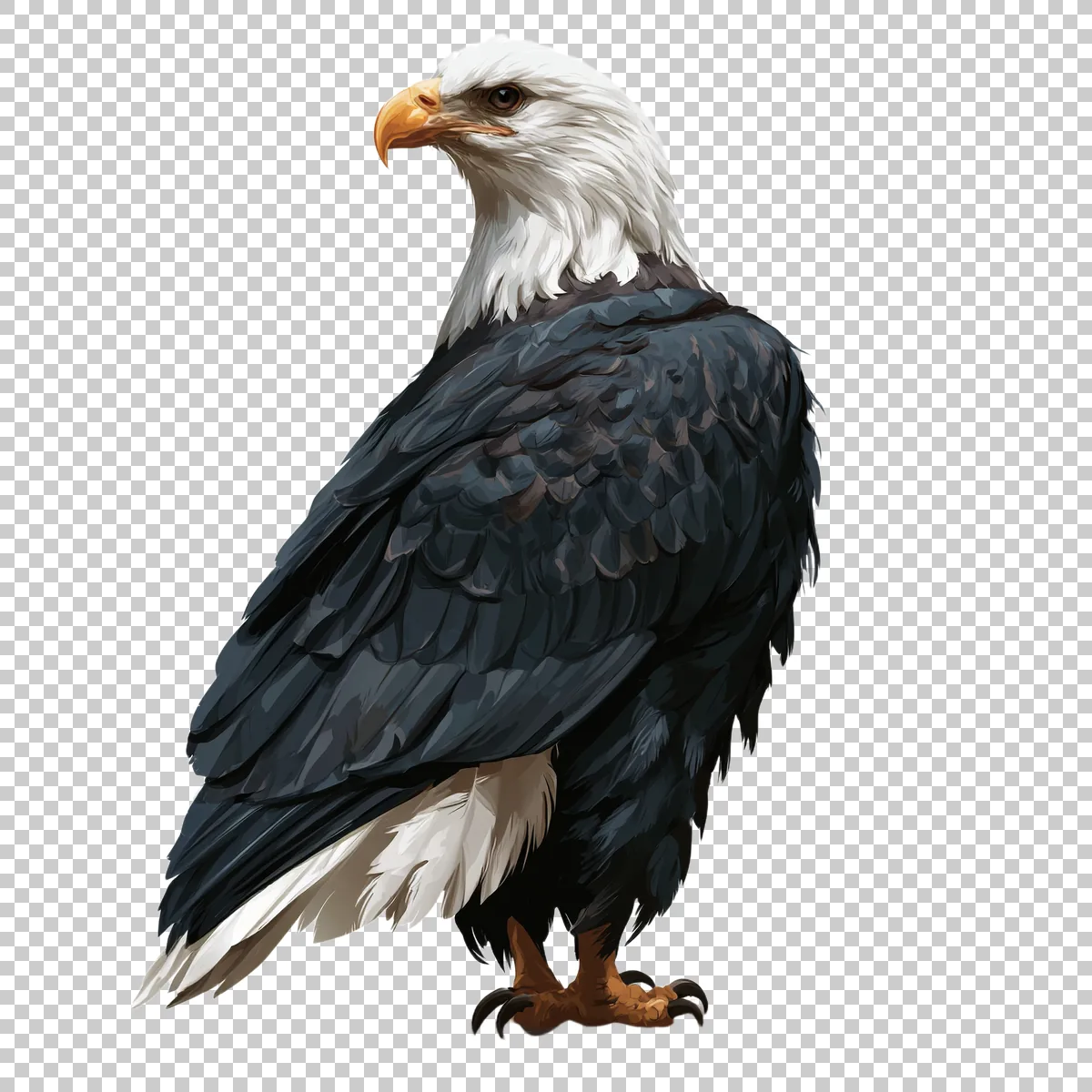 Bald Eagle Standing Upright In Side Profile With S 3 H transparent PNG
