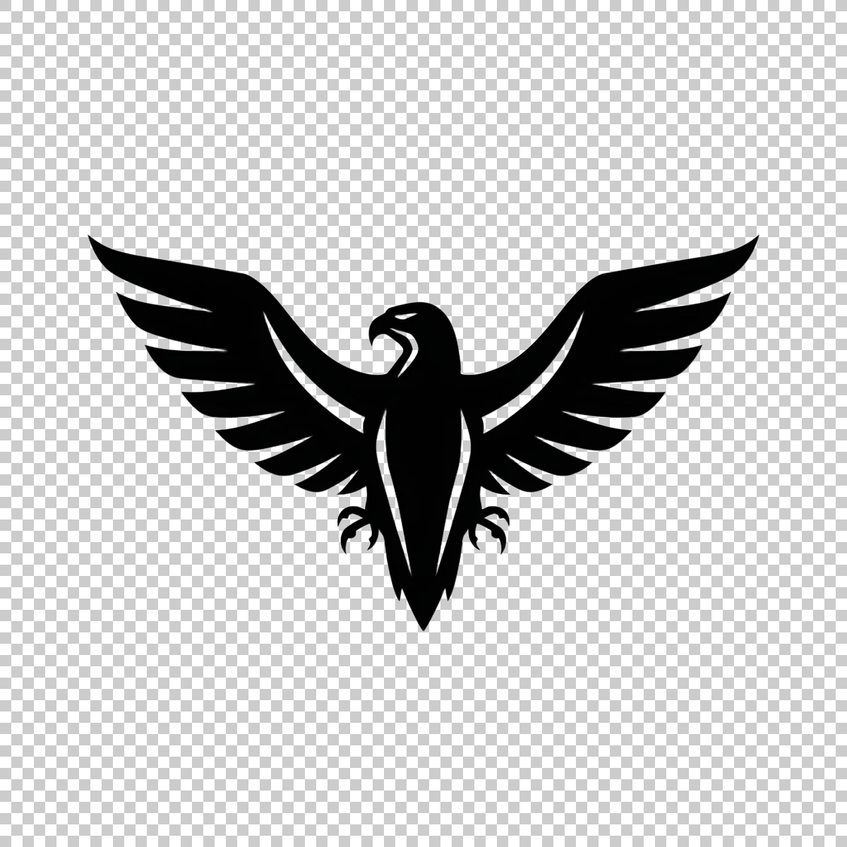 Black Eagle Silhouette With Wings Fully Spread And 0 H transparent PNG