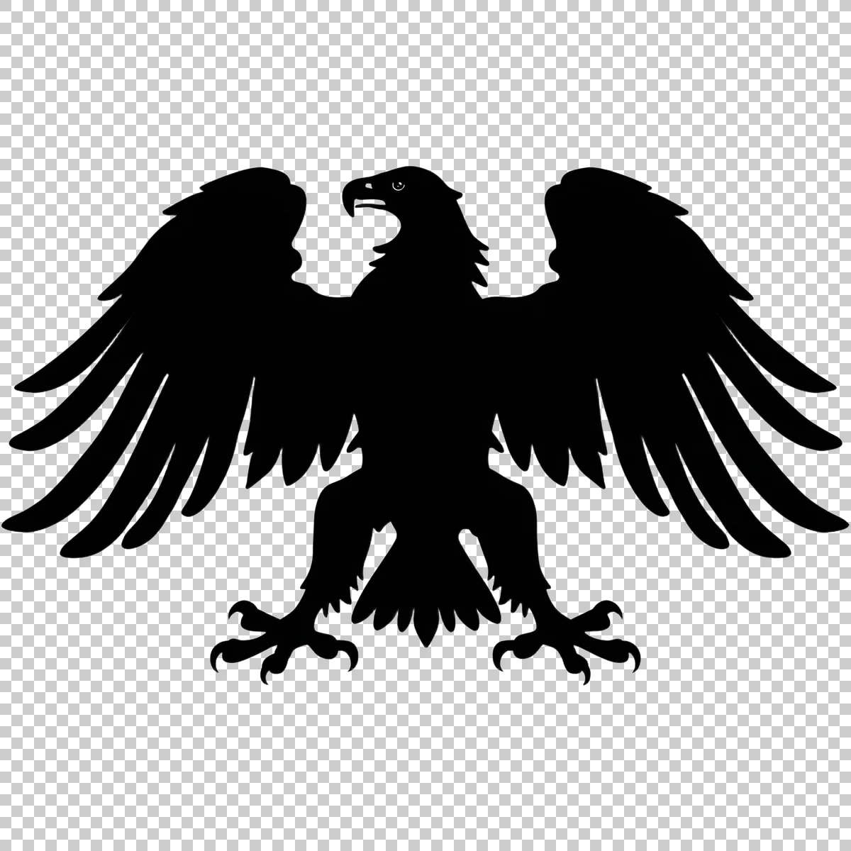 Black Eagle Silhouette With Wings Fully Spread And 3 H transparent PNG