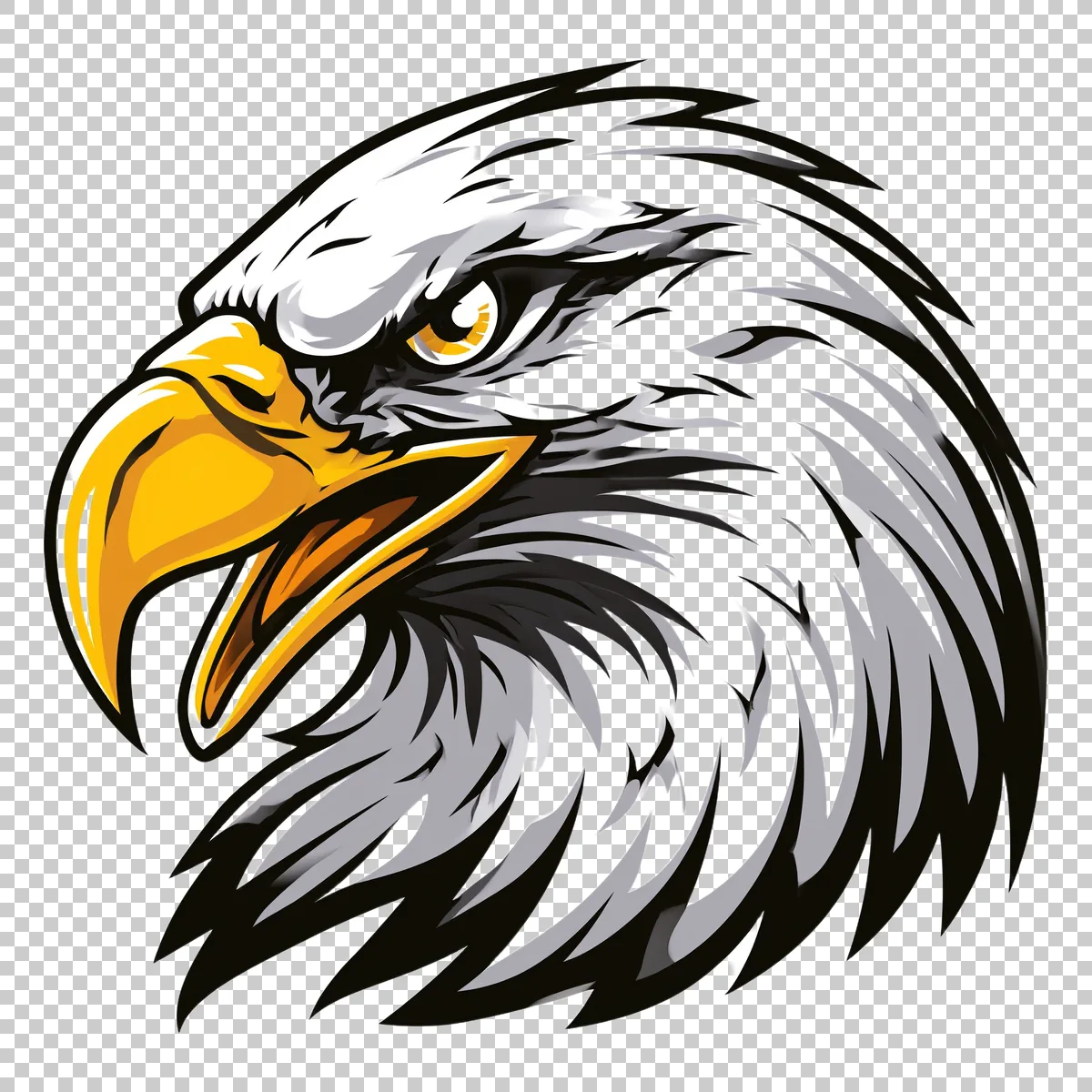 Eagle Head In Aggressive Side Profile With Intense 1 H transparent PNG