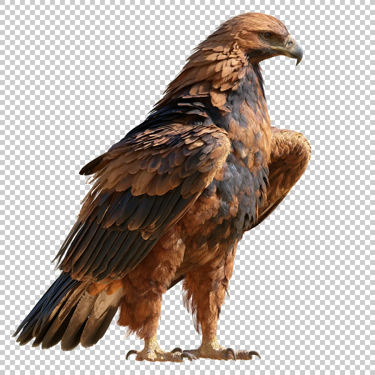 Golden Eagle Standing With Wings Slightly Open And 0 H transparent PNG