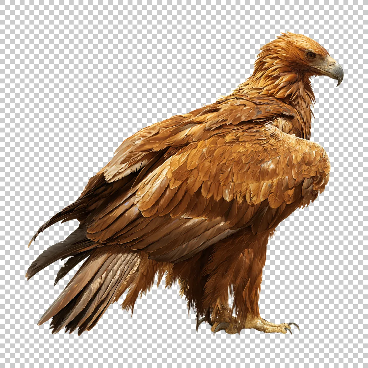 Golden Eagle Standing With Wings Slightly Open And 2 H transparent PNG