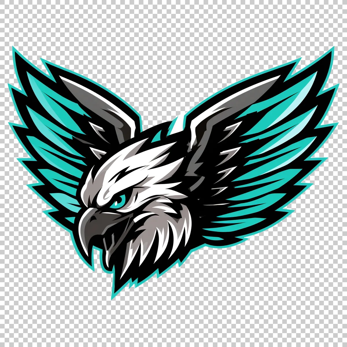 Stylized Eagle Mascot With Angular Wings Spread Wi 0 H transparent PNG