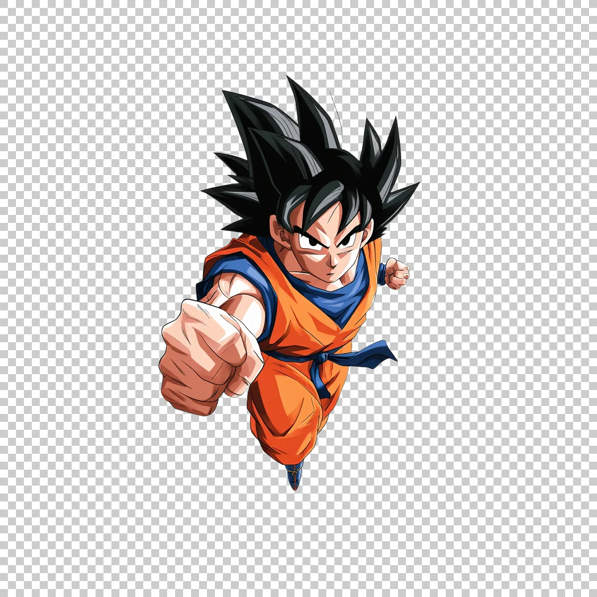 Goku Charging Forward With One Fist Extended Dynamic 3 H transparent PNG