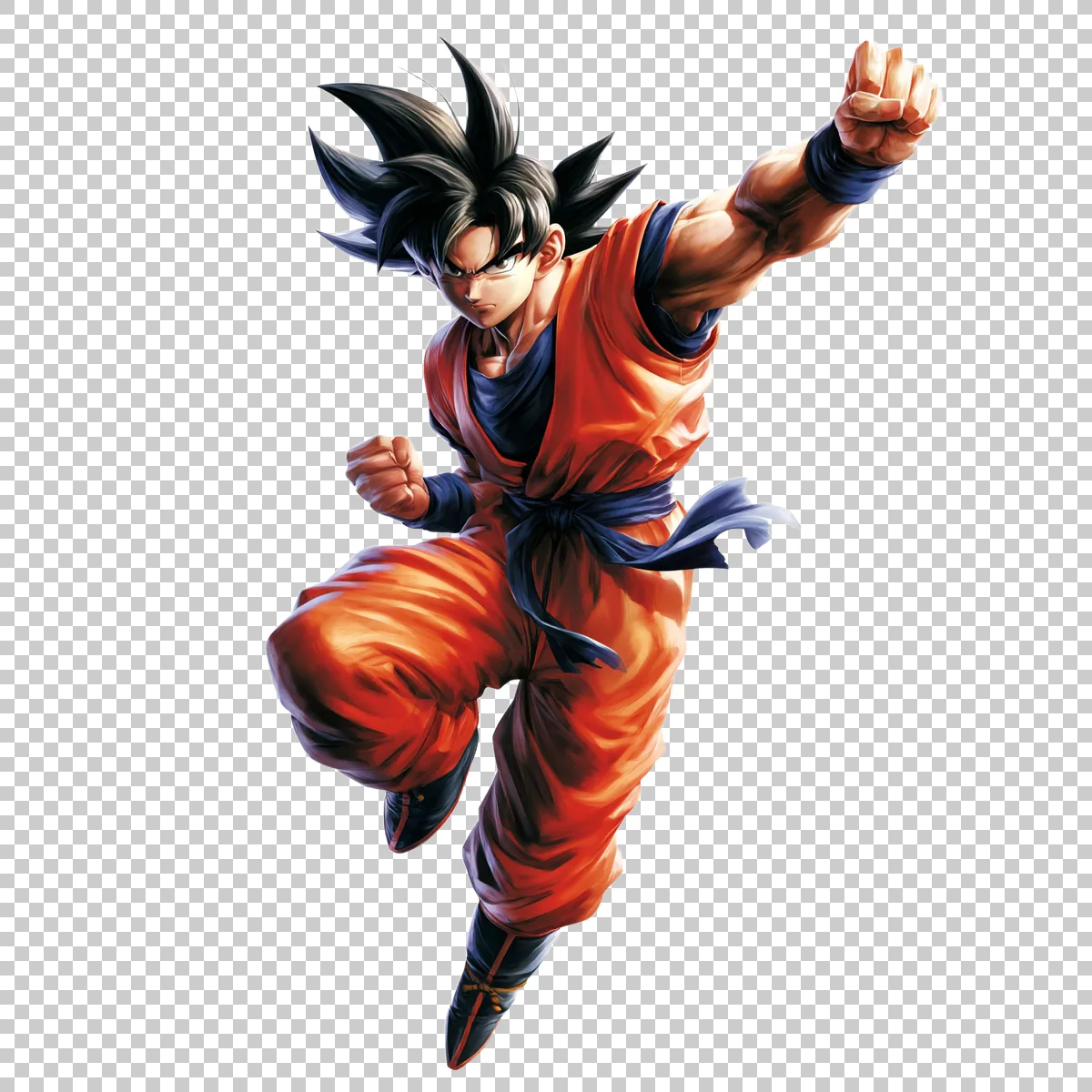 Goku Flying Forward With One Arm Extended And Legs T 0 H transparent PNG