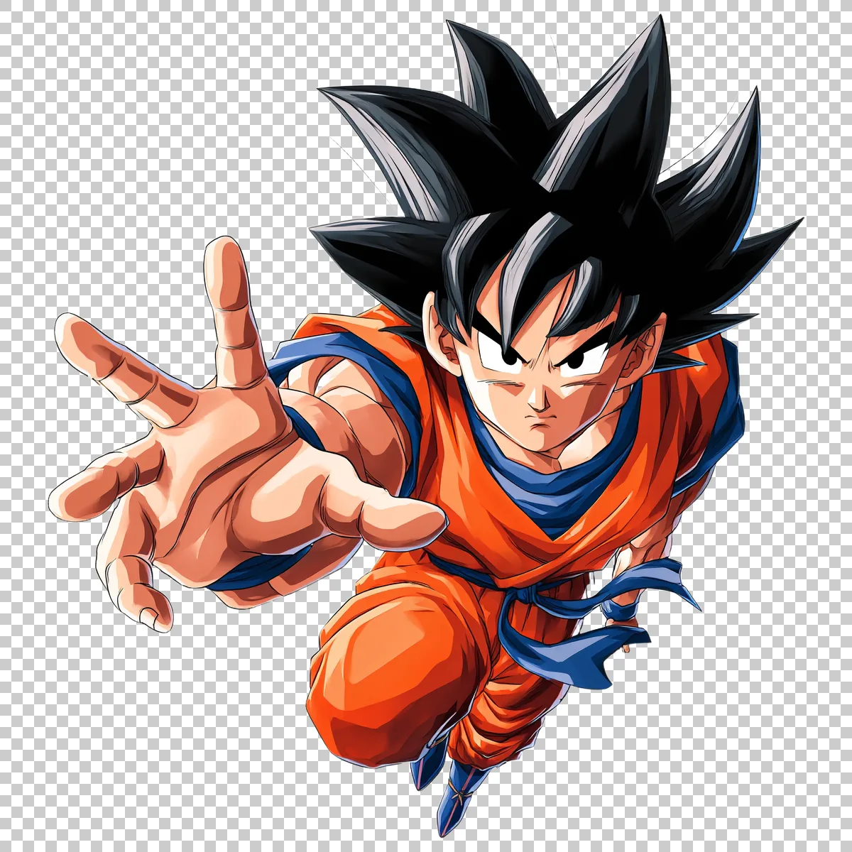 Goku Flying Forward With One Arm Extended And Legs T 1 H transparent PNG