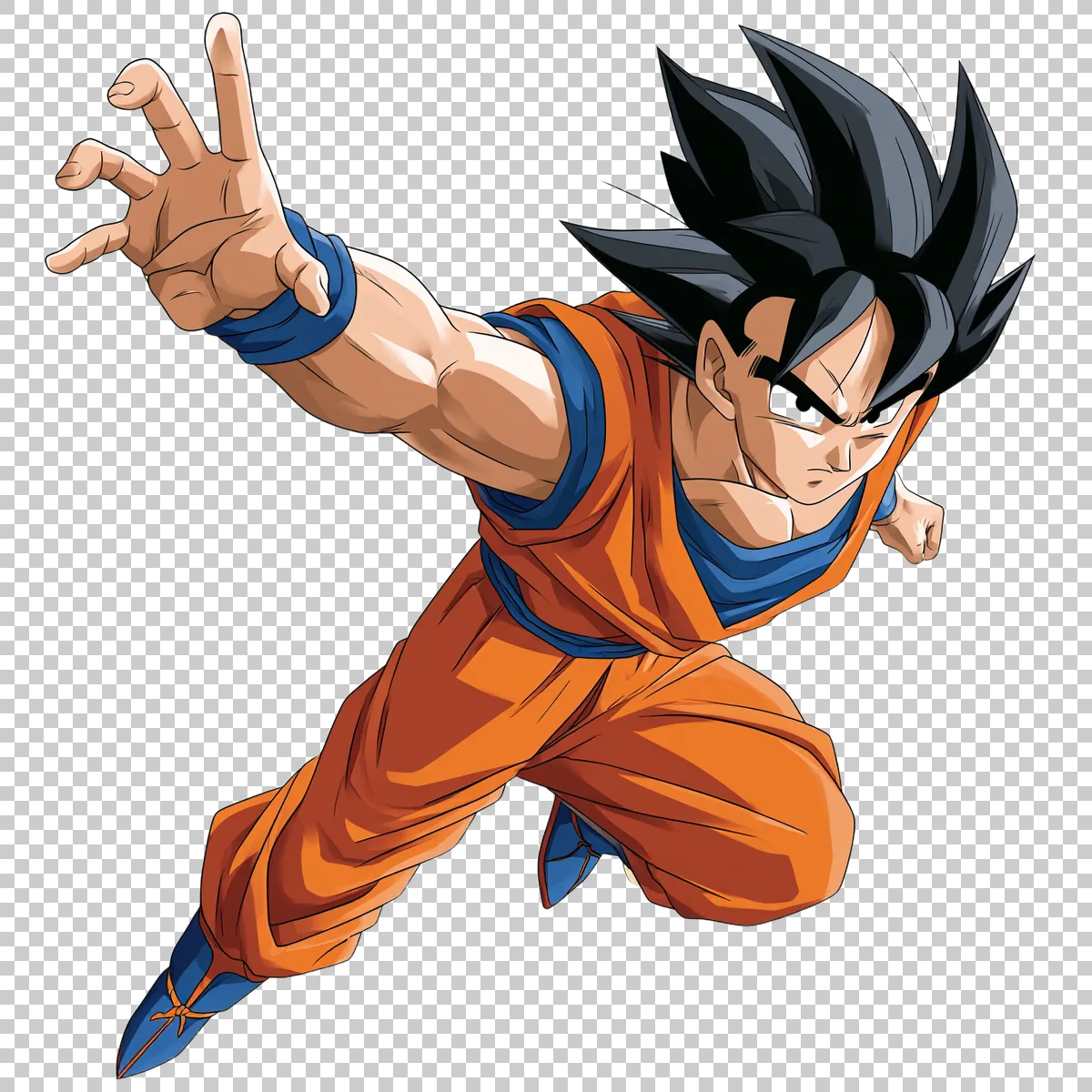 Goku Flying Forward With One Arm Extended And Legs T 2 H transparent PNG
