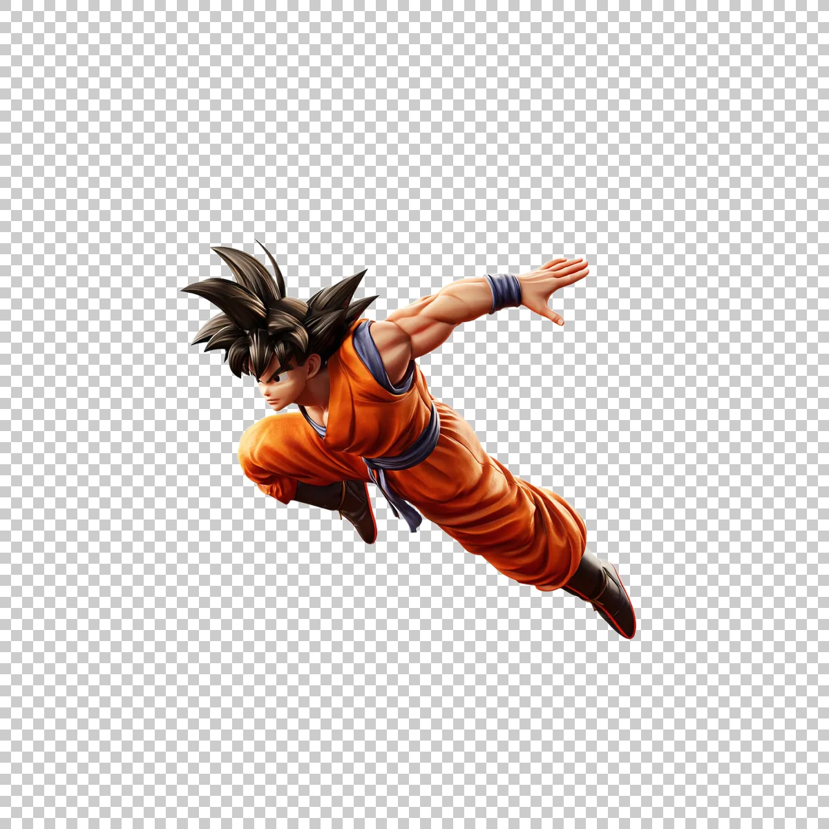 Goku Flying Forward With One Arm Extended And Legs T 3 H transparent PNG