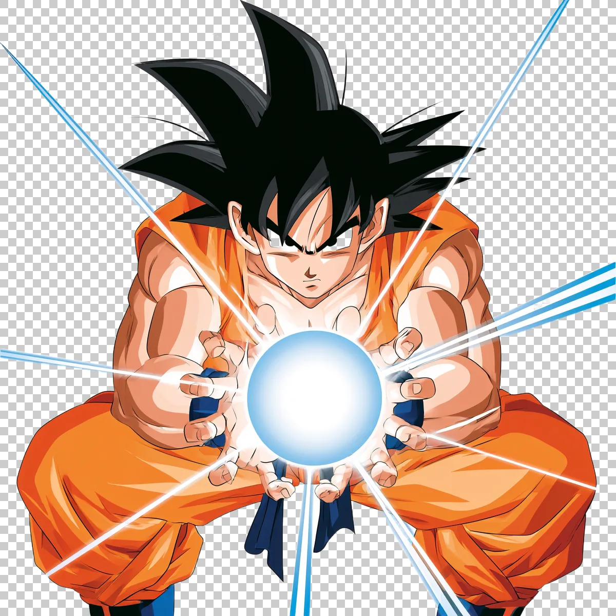 Goku Preparing A Kamehameha Energy Attack With Both 2 H transparent PNG