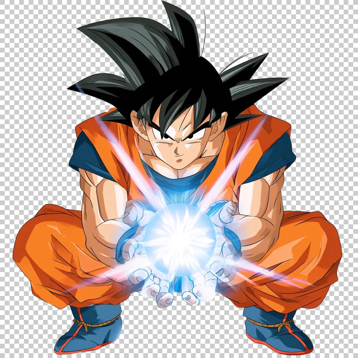 Goku Preparing A Kamehameha Energy Attack With Both 3 H transparent PNG