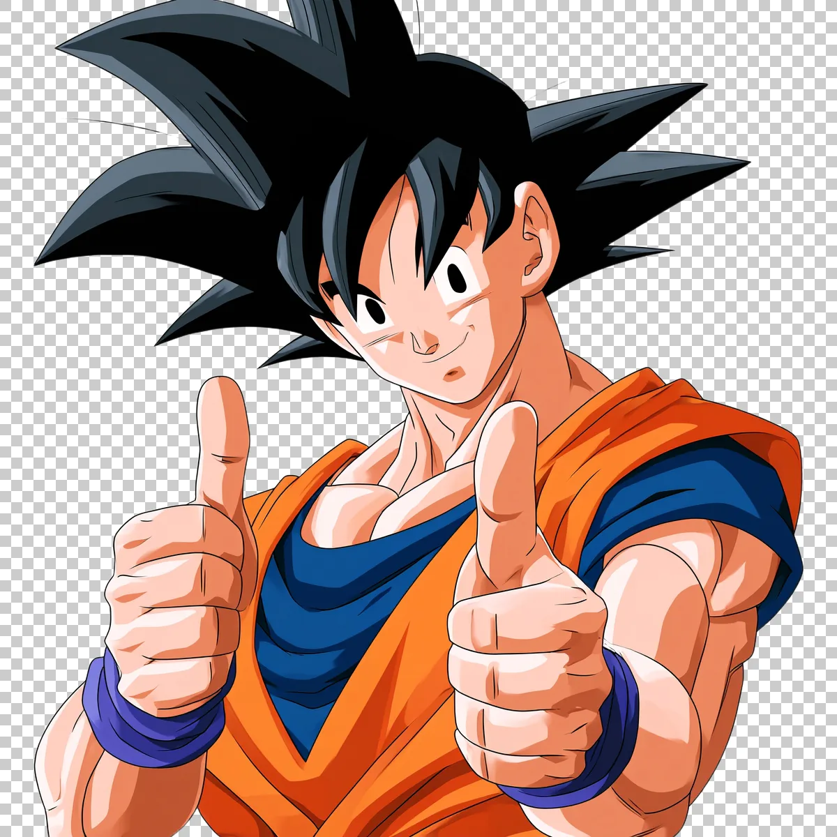 Goku Smiling And Giving A Thumbs Up Relaxed Friendly 2 H transparent PNG