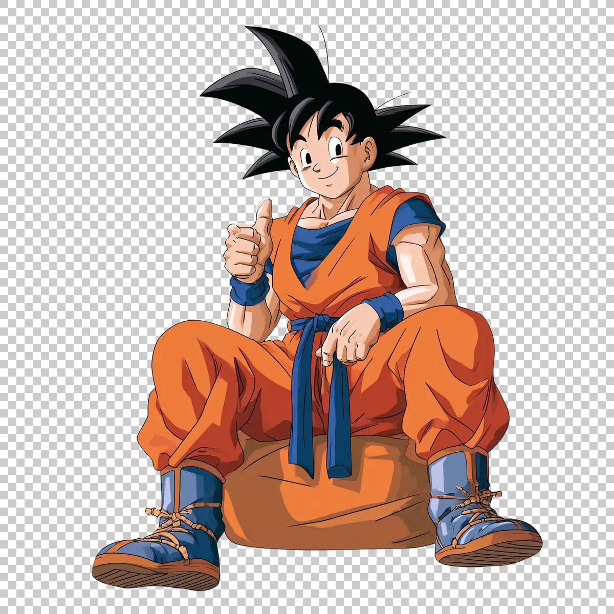 Goku Smiling And Giving A Thumbs Up Relaxed Friendly 3 H transparent PNG
