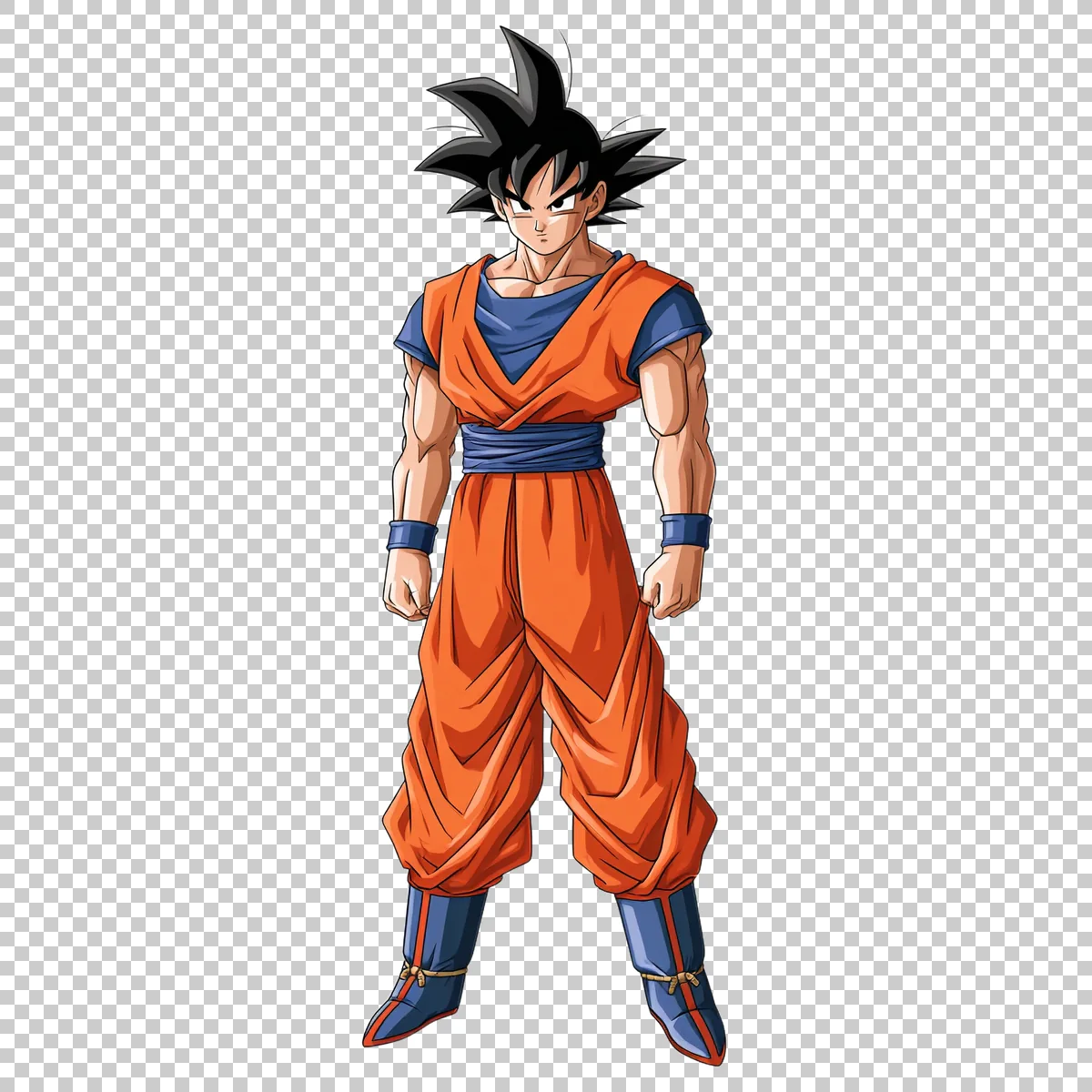 Goku Standing In Classic Fighting Stance Wearing Ora 3 H transparent PNG