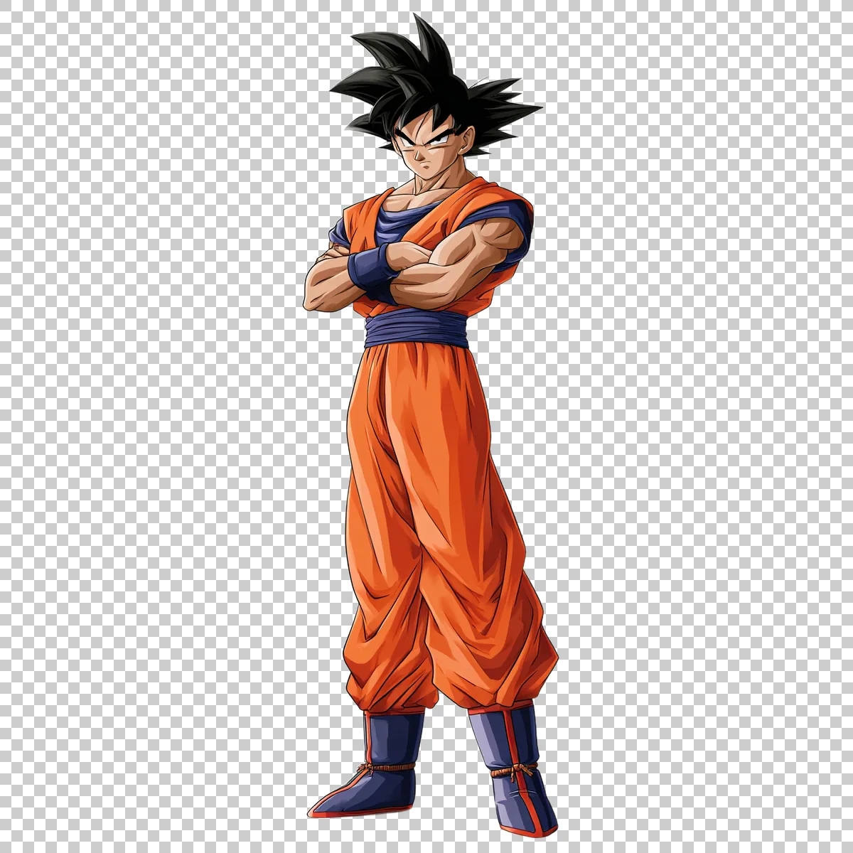 Goku Standing With Arms Crossed And Confident Expres 2 H transparent PNG