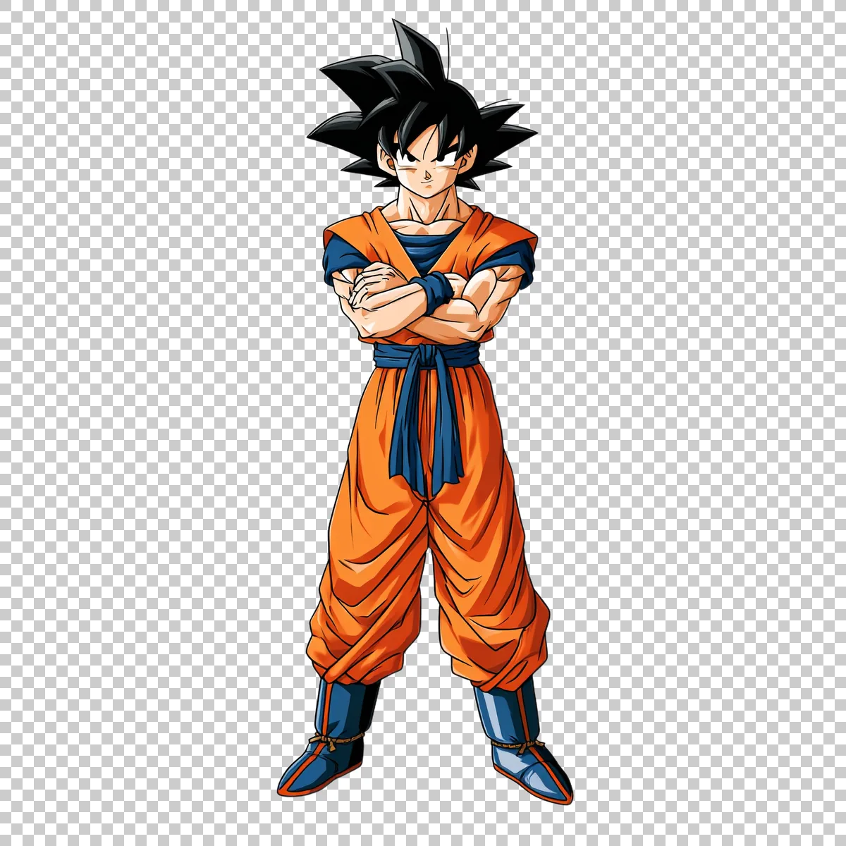 Goku Standing With Arms Crossed And Confident Expres 3 H transparent PNG