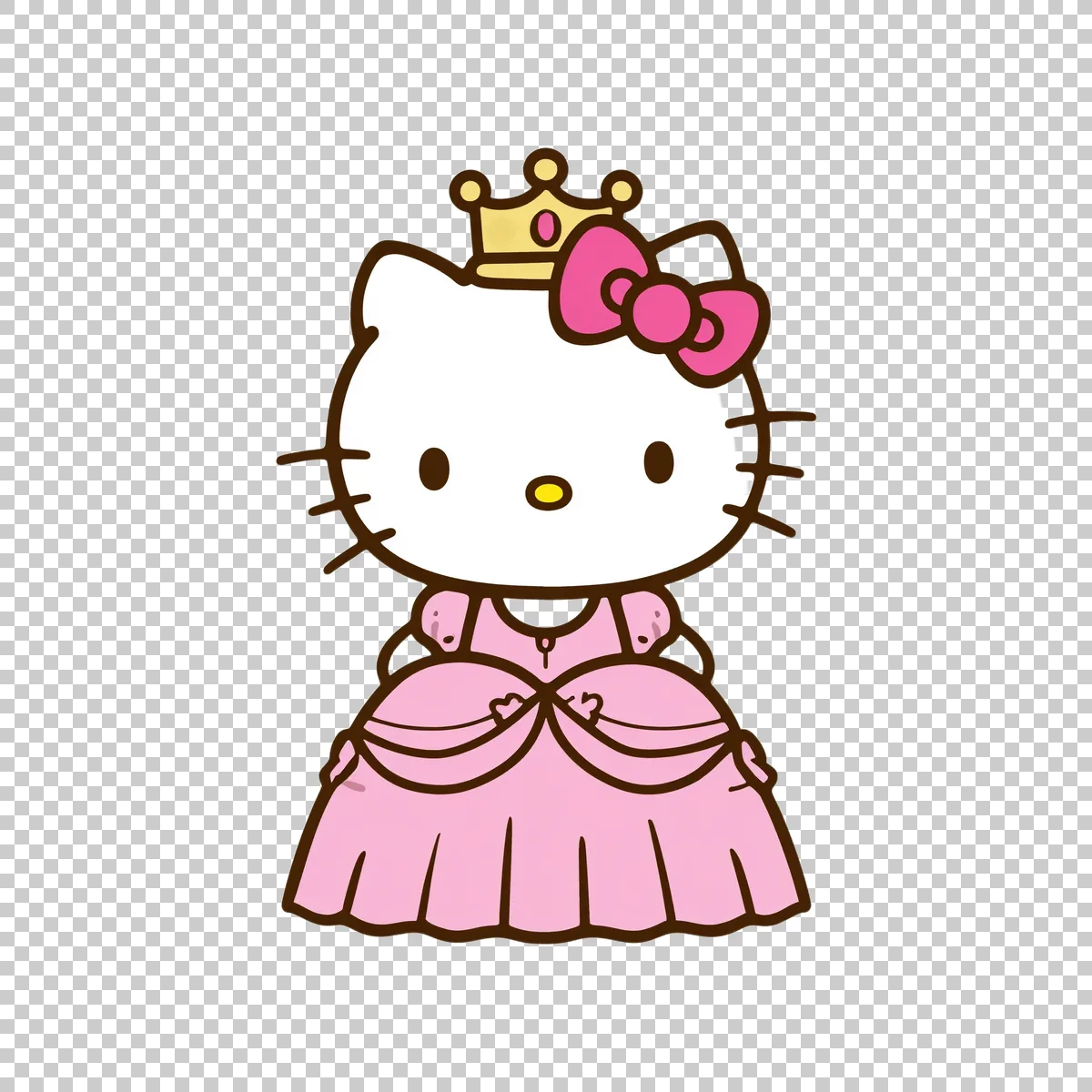 Hello Kitty Dressed As A Princess With Small 1 H transparent PNG