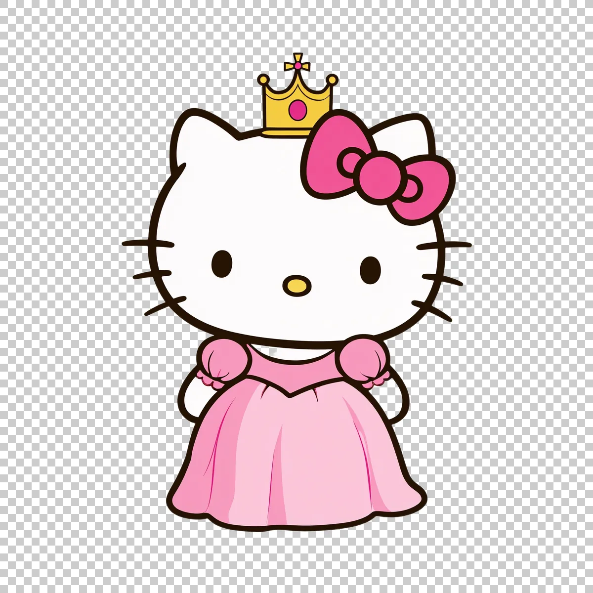 Hello Kitty Dressed As A Princess With Small 3 H transparent PNG