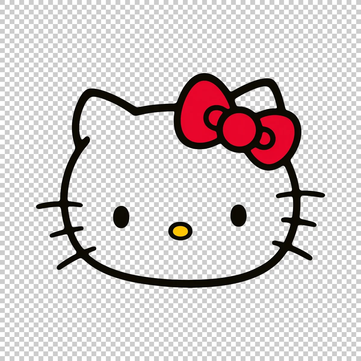 Hello Kitty Face Icon With Classic Red Bow Si 0 H transparent PNG