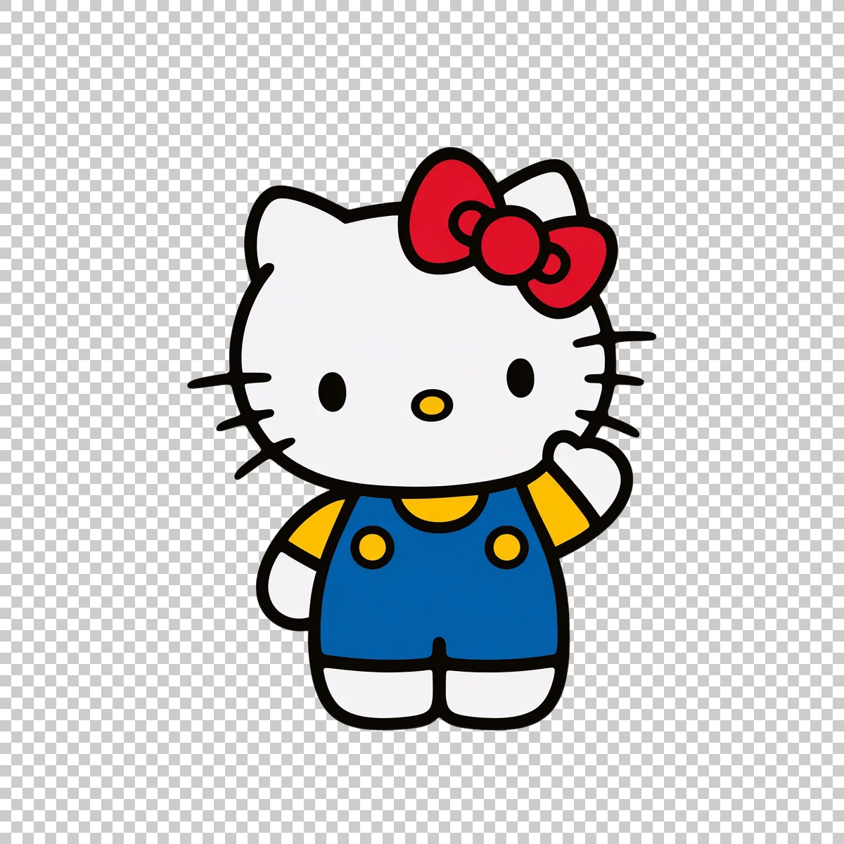 Hello Kitty Standing And Waving With One Hand 1 H transparent PNG