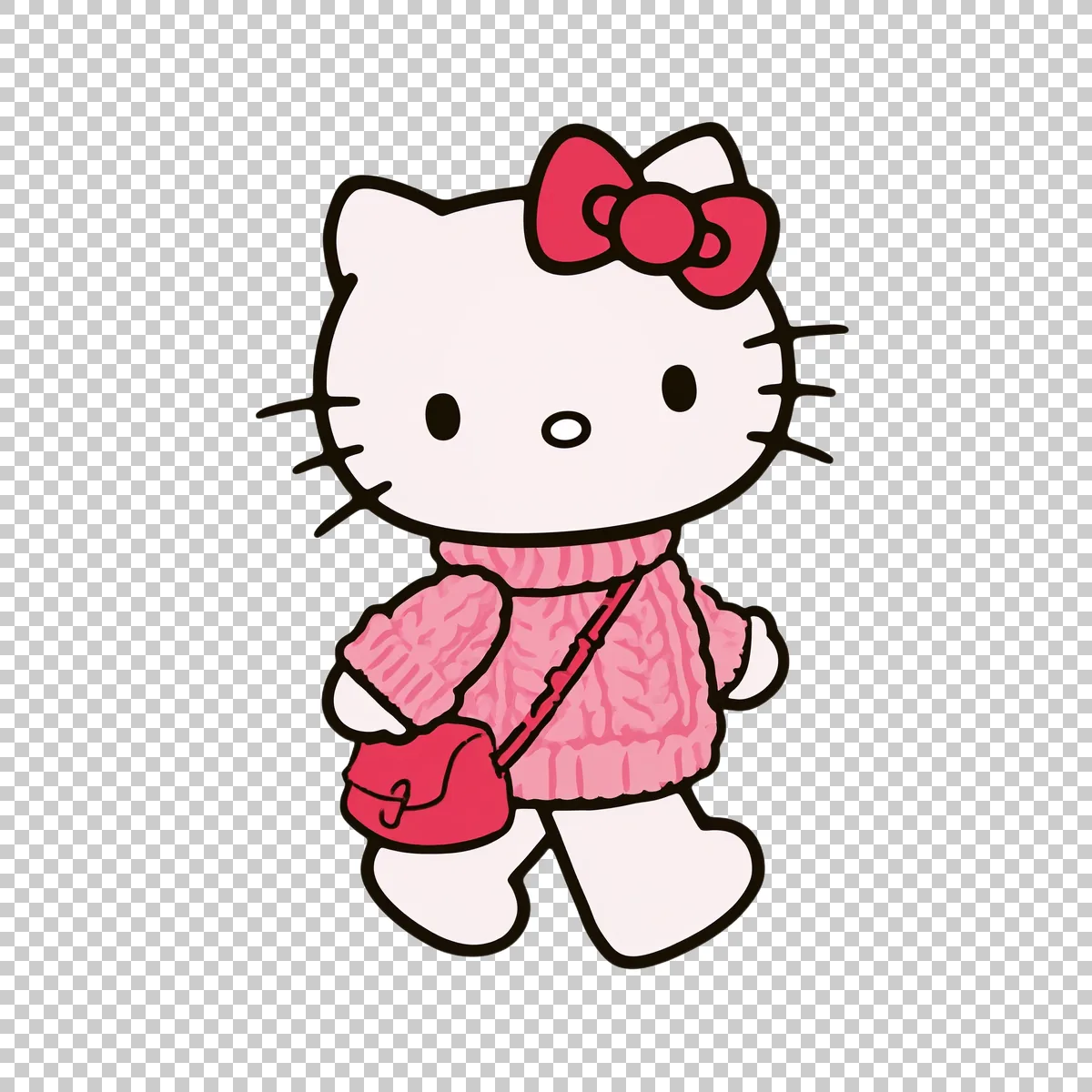 Hello Kitty Wearing A Cozy Pink Sweater And S 0 H transparent PNG