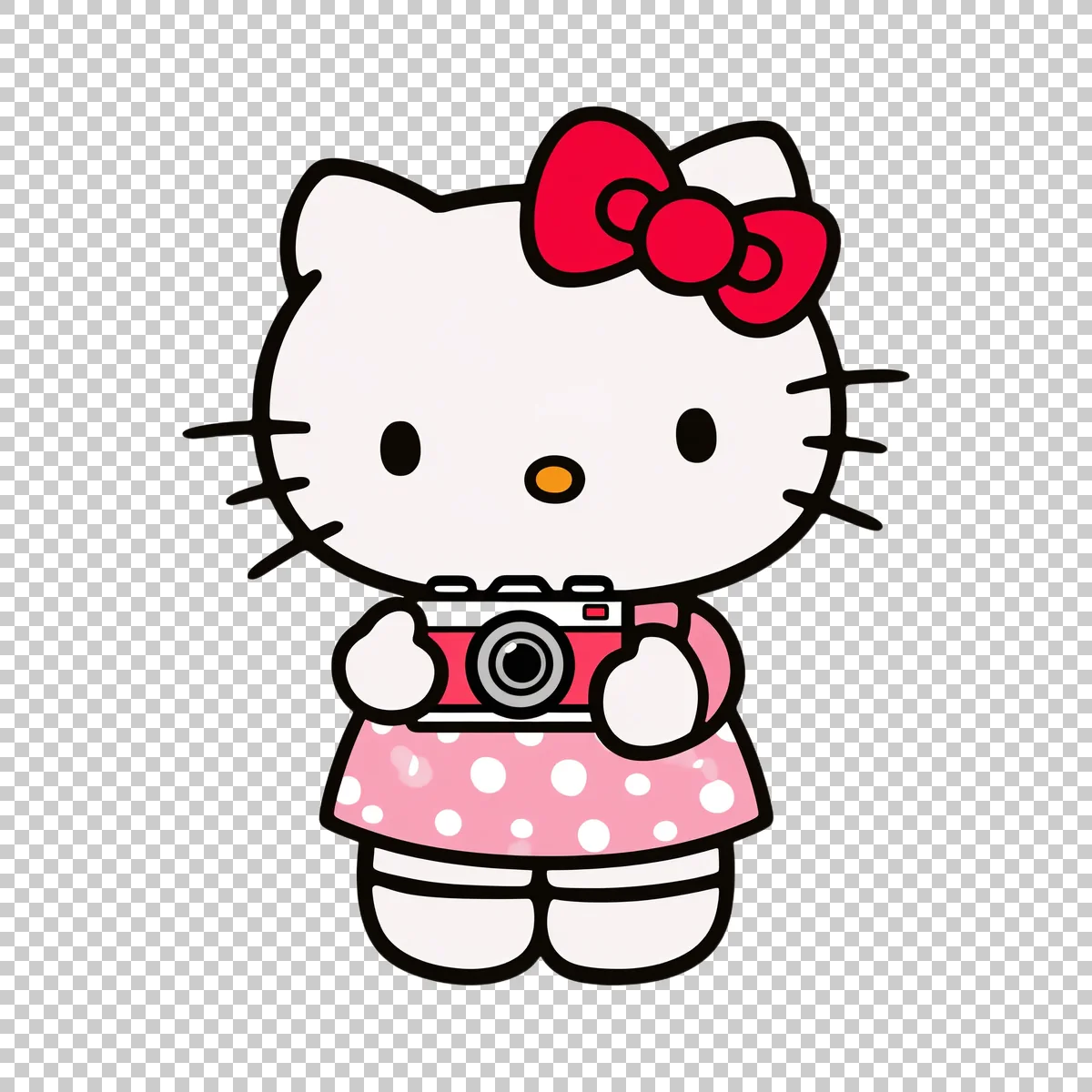 Hello Kitty Wearing A Cute Photographer Outfi 1 H transparent PNG