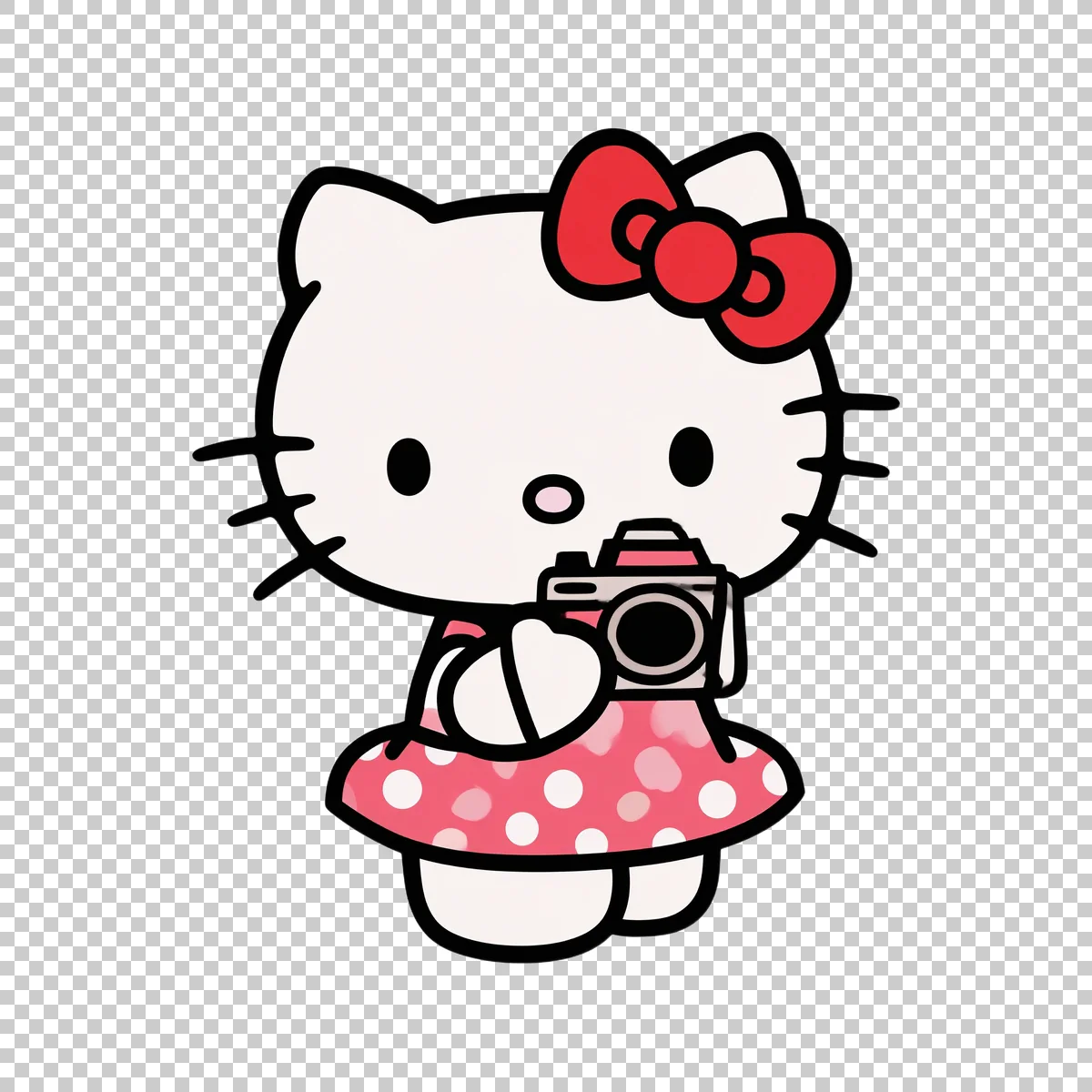 Hello Kitty Wearing A Cute Photographer Outfi 3 H transparent PNG