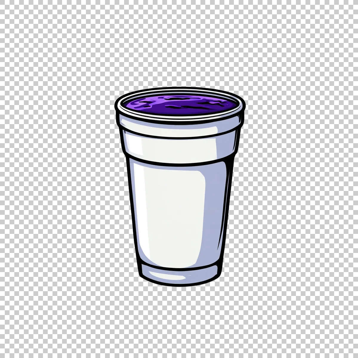 Cartoon White Styrofoam Double Cup With Purple D 3 H transparent PNG
