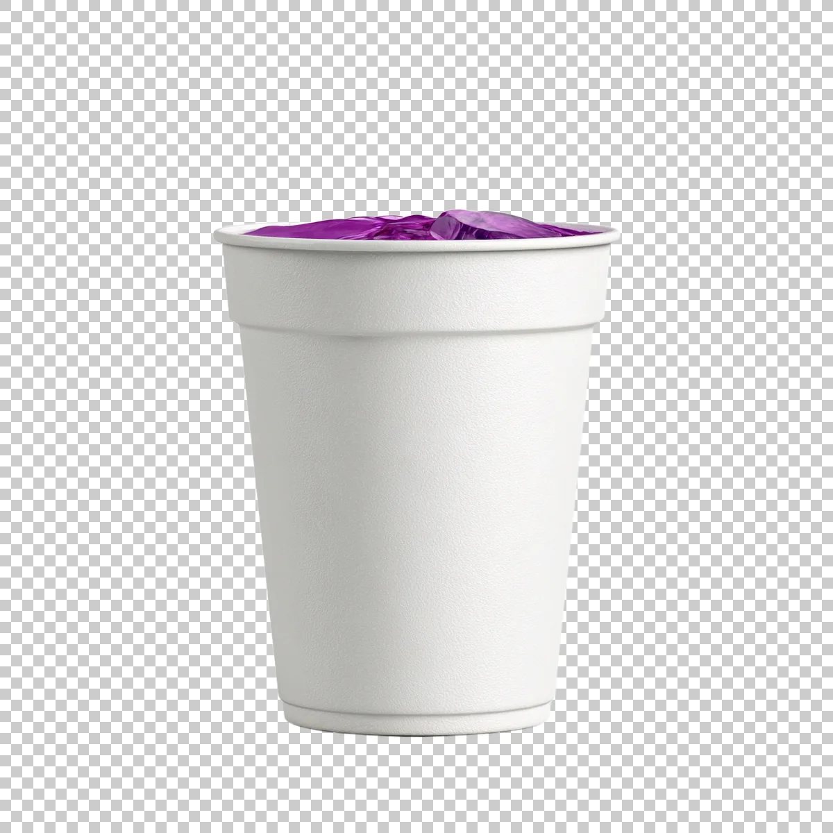 Realistic White Foam Cup Filled With Purple Beve 0 H transparent PNG