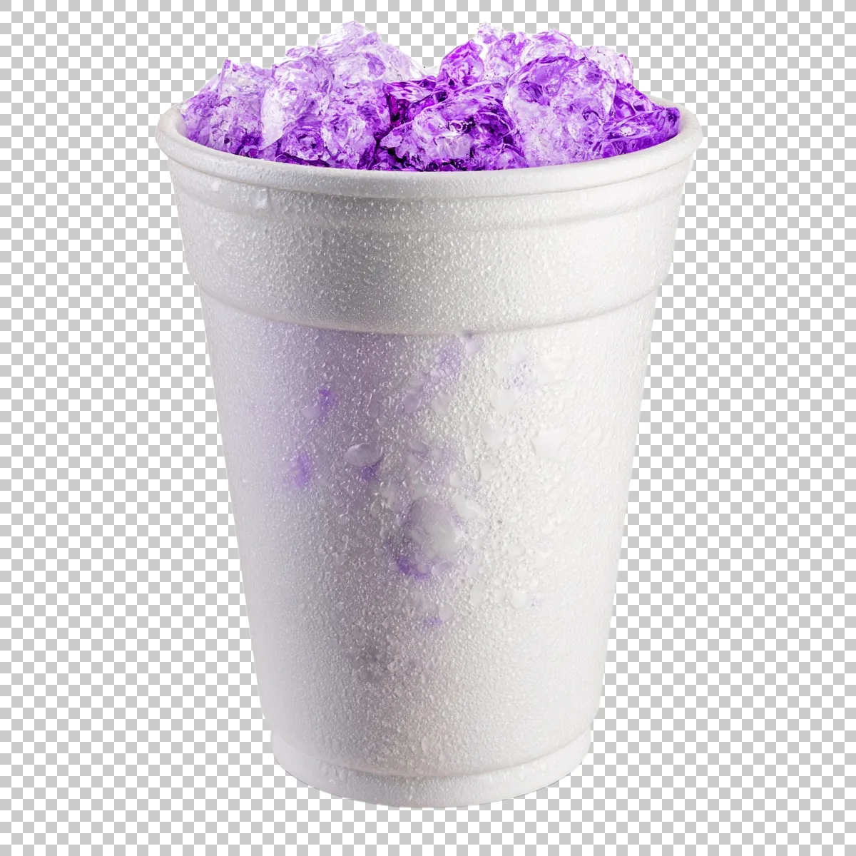 Realistic White Foam Cup Filled With Purple Beve 3 H transparent PNG
