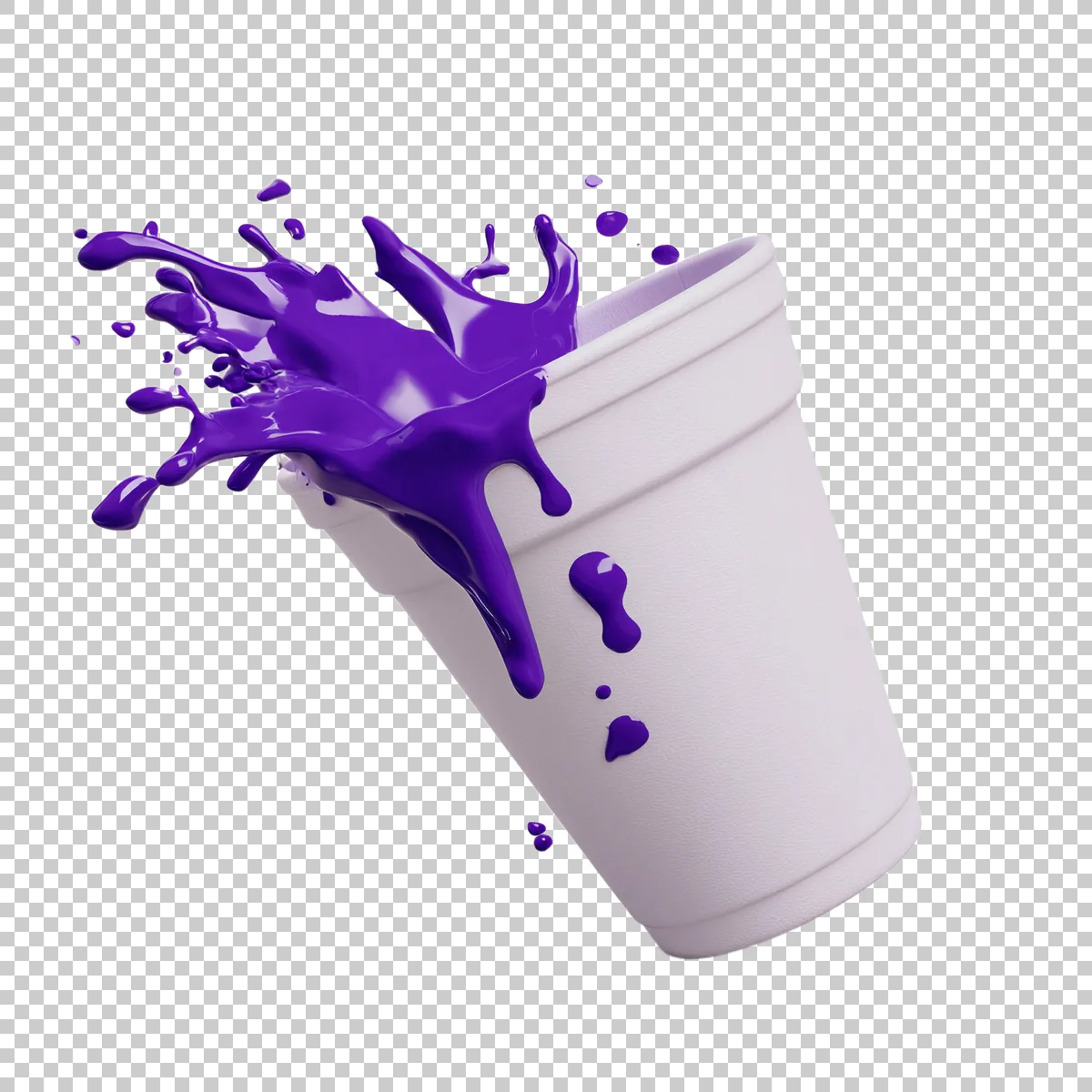 Tilted Styrofoam Cup Spilling Purple Drink Bold 0 H transparent PNG