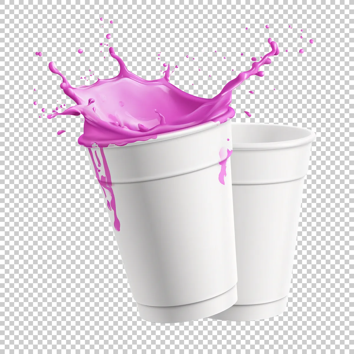 White Double Cup With Purple Liquid Visible At T 1 H transparent PNG