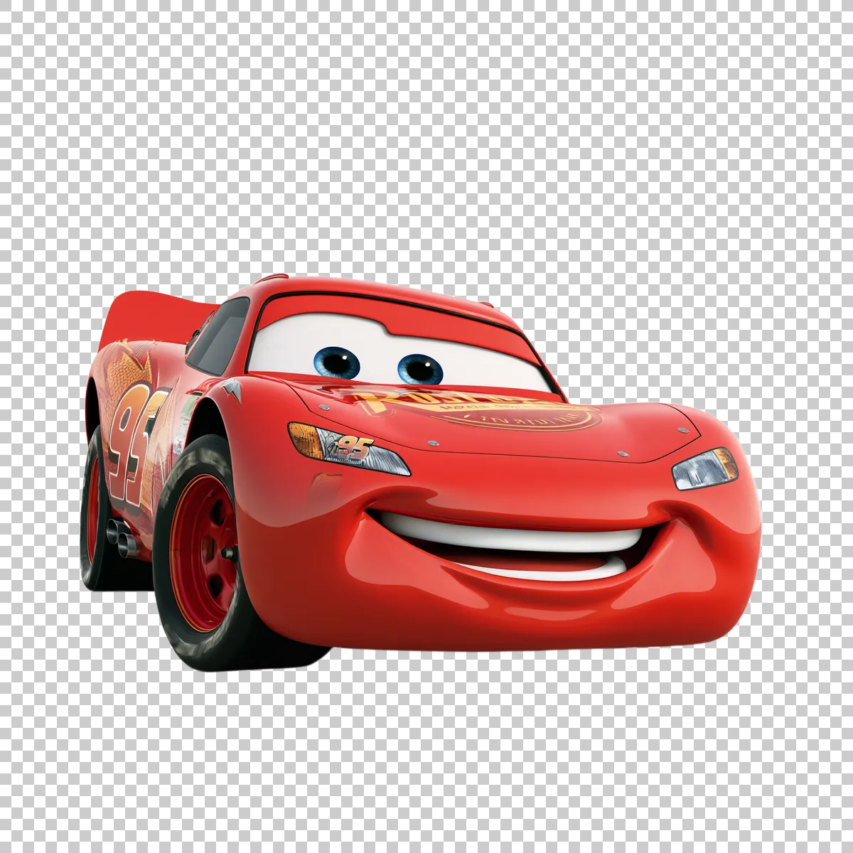 Lightning McQueen Speeding Pose With Fr 1 H transparent PNG