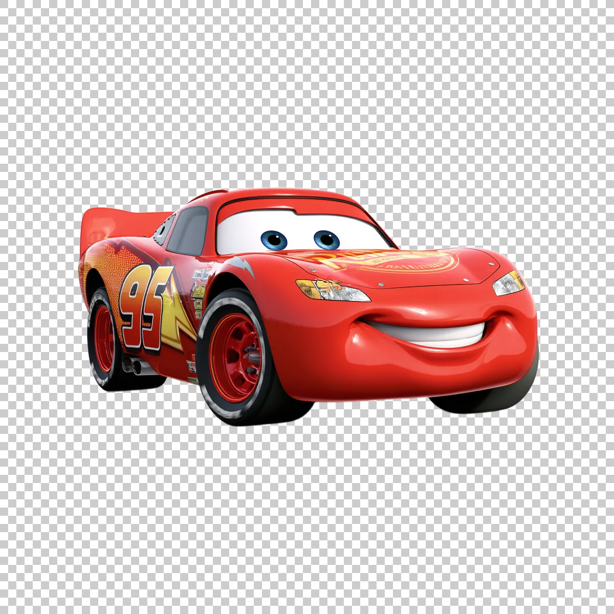 Lightning McQueen Speeding Pose With Fr 2 H transparent PNG