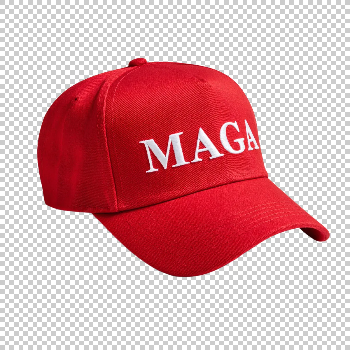 Bright Red Campaign Baseball Cap With Large MAGA 2 H transparent PNG