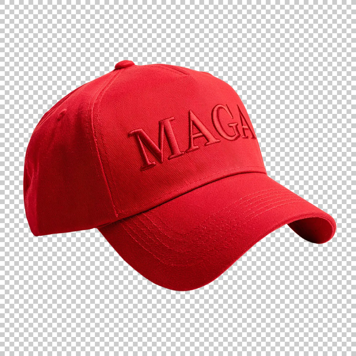 Bright Red Campaign Baseball Cap With Large MAGA 3 H transparent PNG