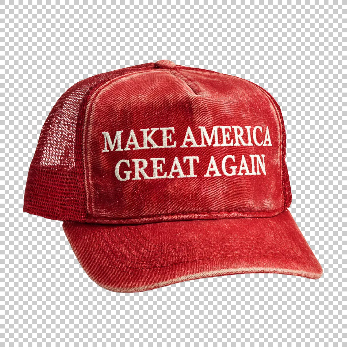 Vintage Red Trucker Cap With MAKE AMERICA GREAT 1 H transparent PNG