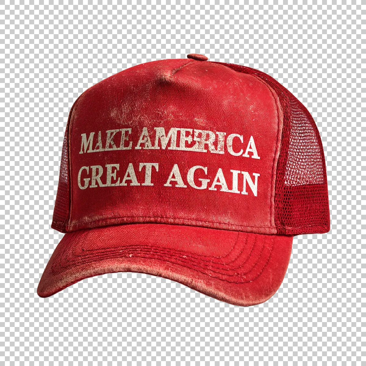 Vintage Red Trucker Cap With MAKE AMERICA GREAT 2 H transparent PNG