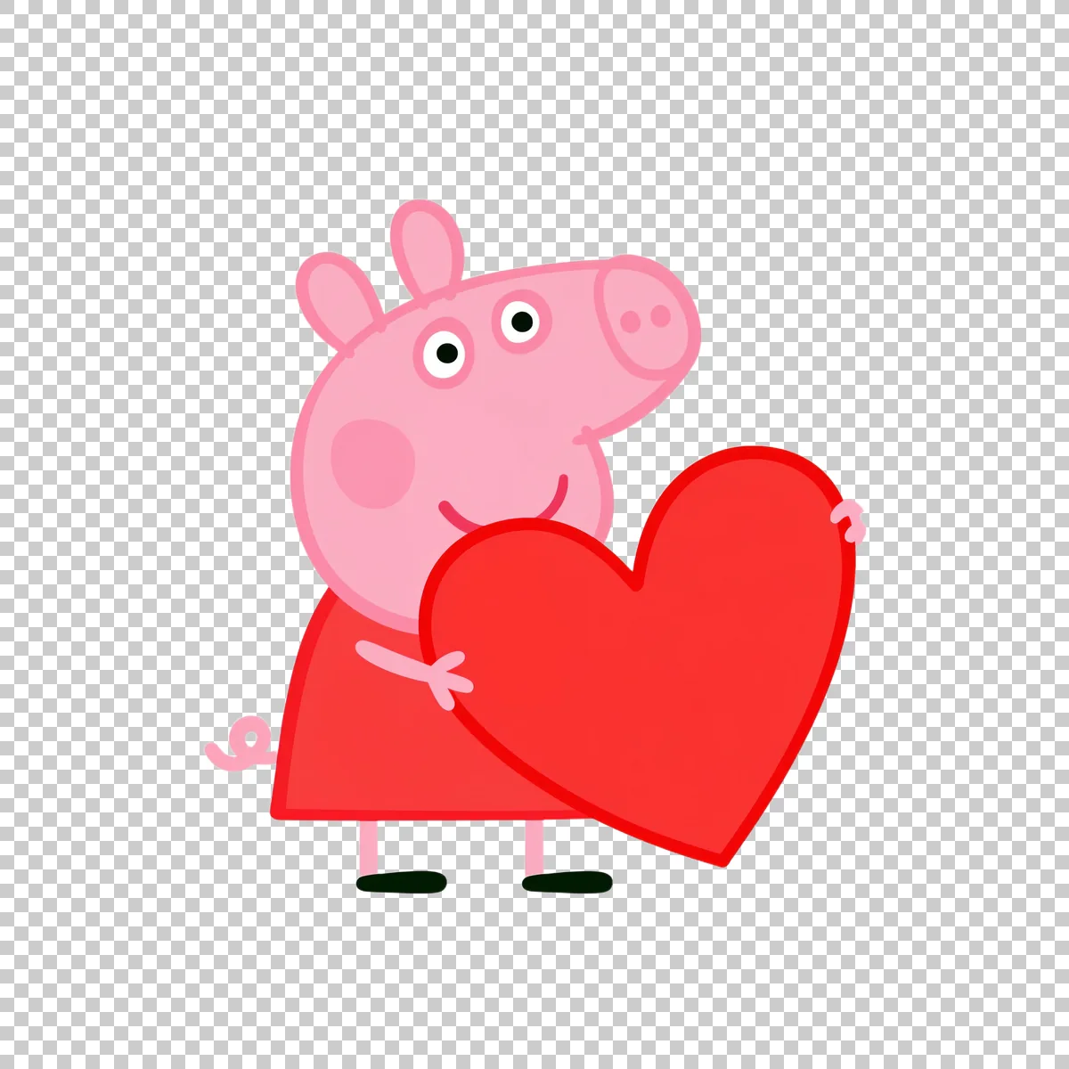 Peppa Pig Holding A Large Red Heart With Both H 1 H transparent PNG