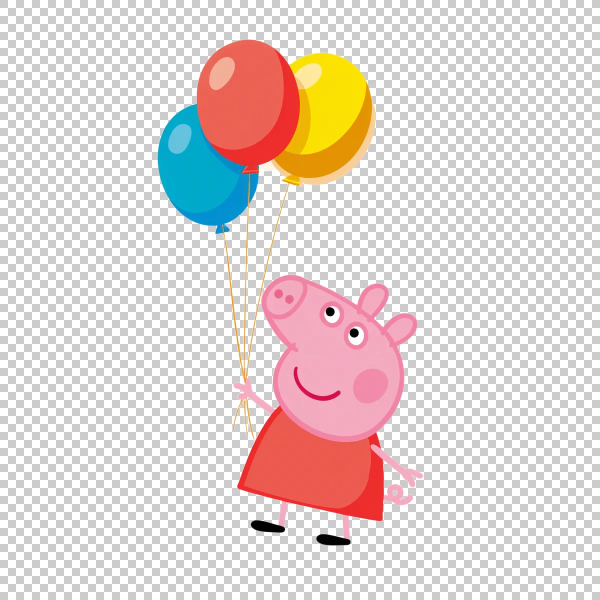 Peppa Pig Holding Three Colorful Balloons Smili 1 H transparent PNG