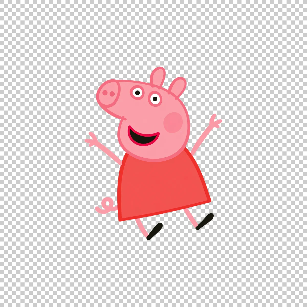 Peppa Pig Jumping Happily With Both Arms Raised 0 H transparent PNG