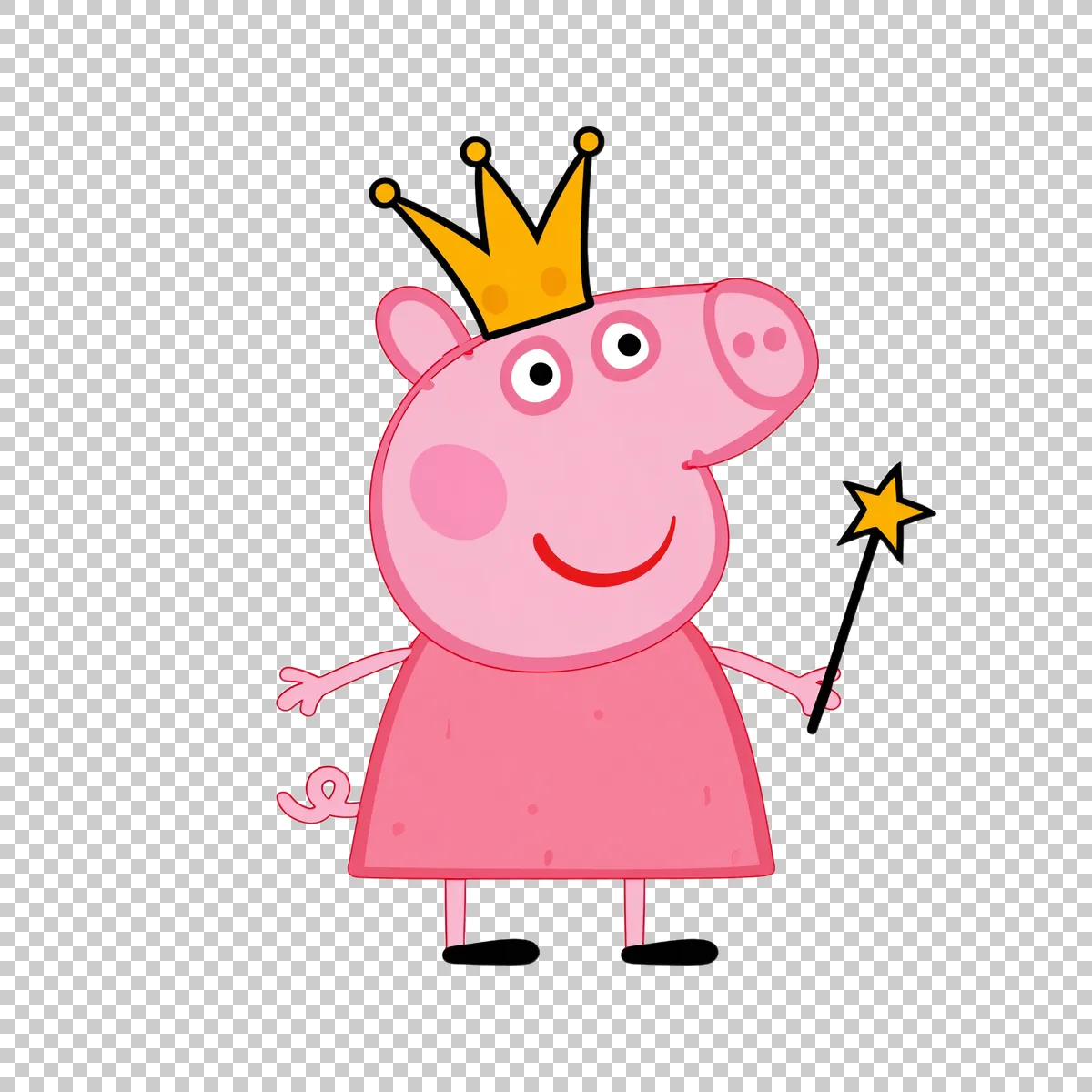 Peppa Pig Wearing A Golden Crown And Holding A 1 H transparent PNG