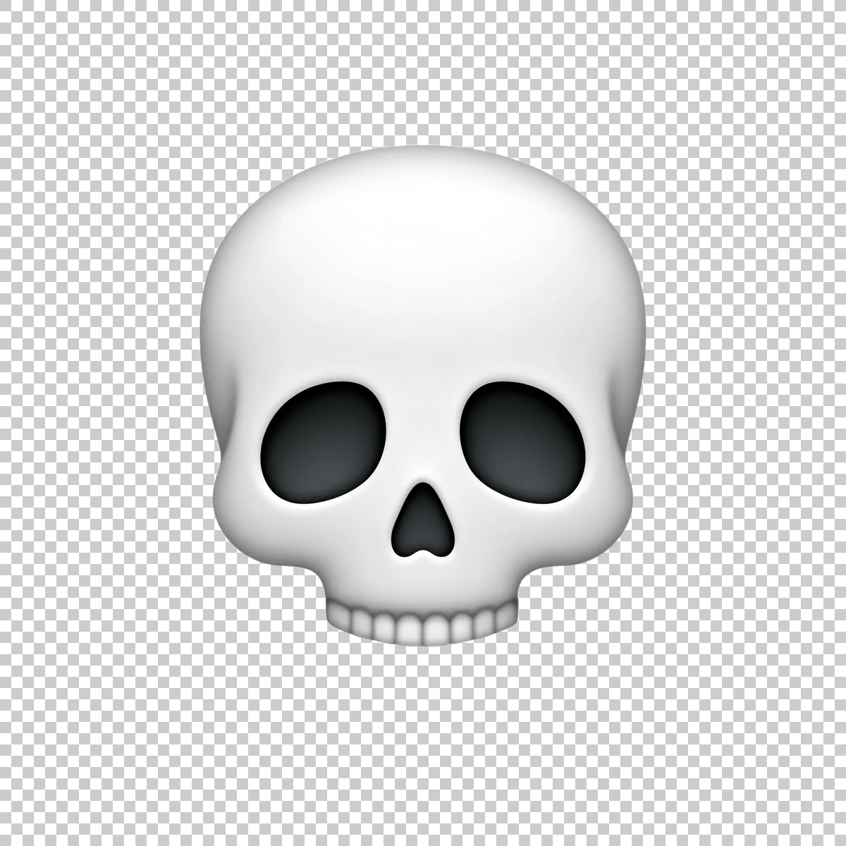 Classic White Skull Emoji With Oversized Roun 3 H transparent PNG