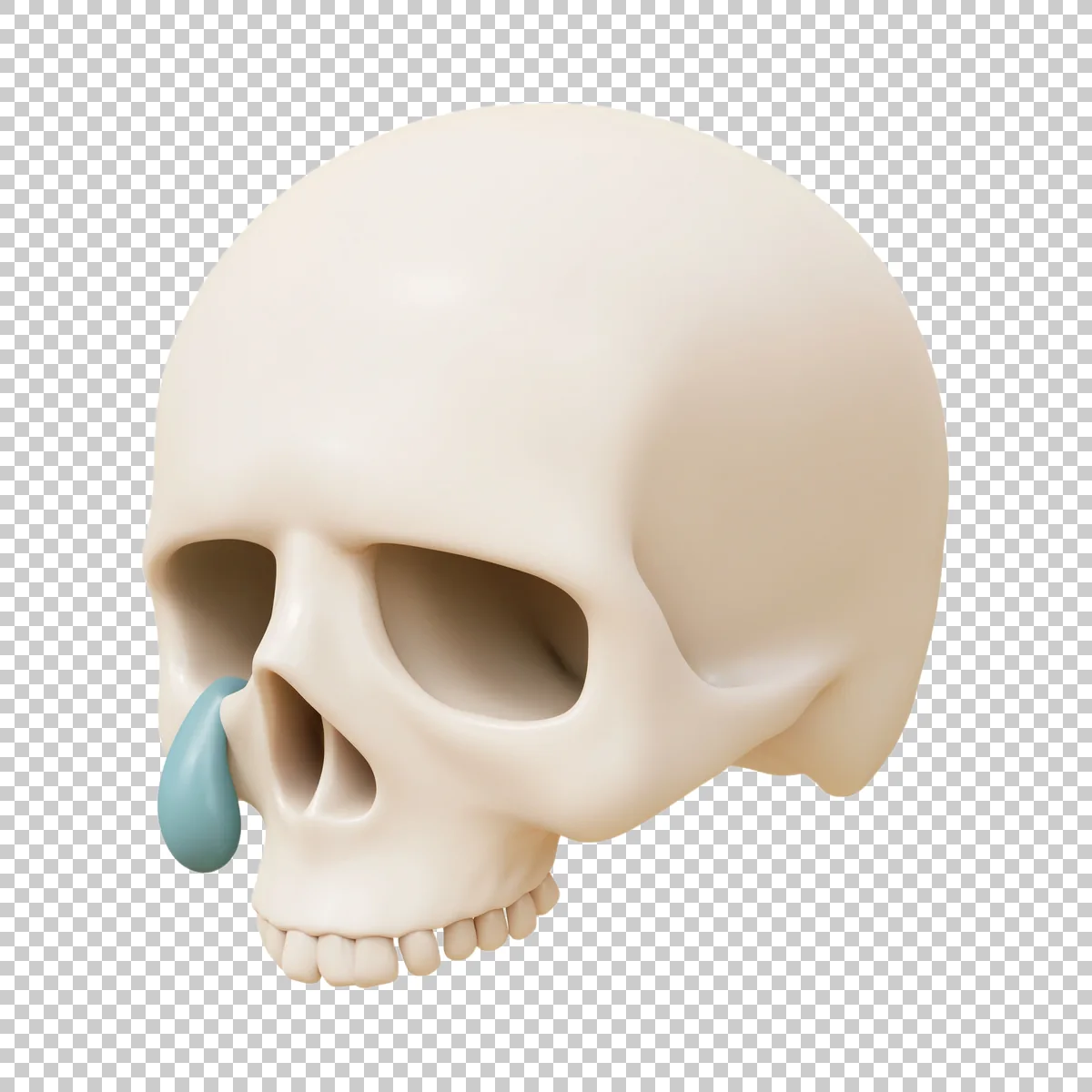 Crying Skull Emoji With One Large Blue Tear B 2 H transparent PNG