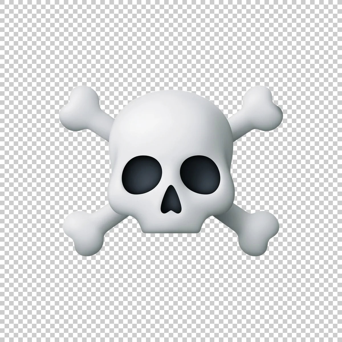 Skull And Crossbones Emoji With Rounded White 1 H transparent PNG