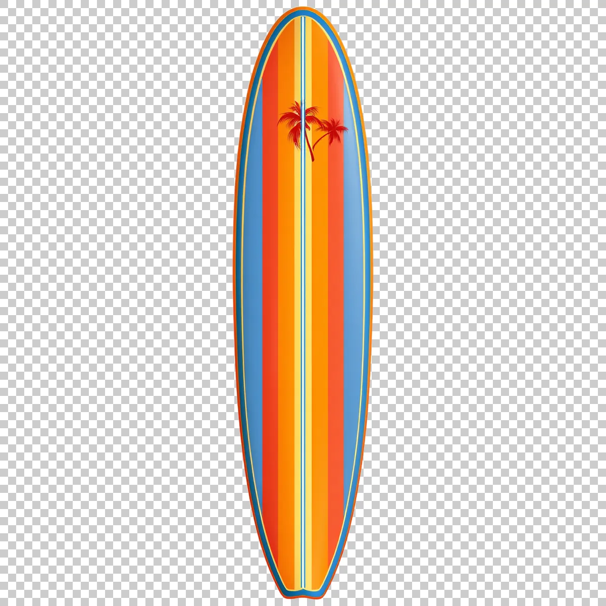 Colorful Surfboard Standing Upright With Tropical Su 0 H transparent PNG