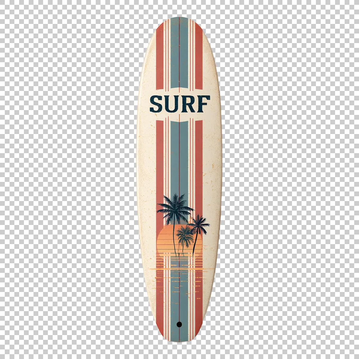 Colorful Surfboard Standing Upright With Tropical Su 2 H transparent PNG